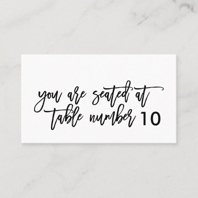 Chic Hand Lettered Wedding Platzkarte (Vorderseite)