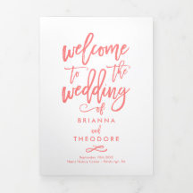 Chic Hand Lettered Wedding Zeremony Foto Program