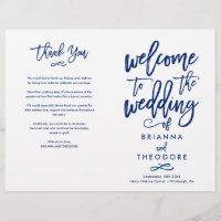 Chic Hand Lettered Wedding Zeremony Programm gekla