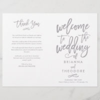Chic Hand Lettered Wedding Zeremony Programm gekla