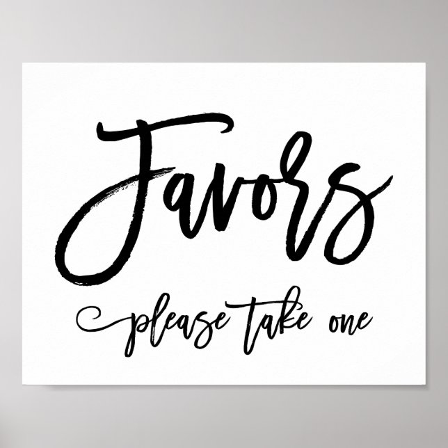 Chic Hand Letters Gastgeschenke Hochzeiten signier Poster (Vorne)