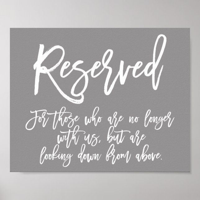 Chic Hand Letters Sign | Vorbehalten Poster (Vorne)