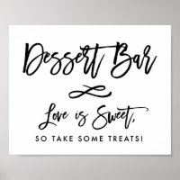 Chic Hand Letters Wedding Dessert Bar