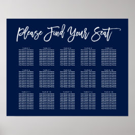 Chic Hand Letting Seating Chart Marine Poster