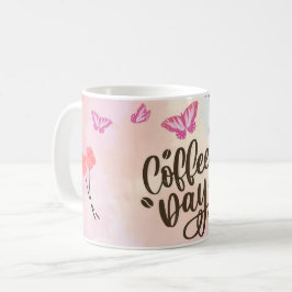Chic Handlettered Coffee Design Modern Boho "Café" Kaffeetasse