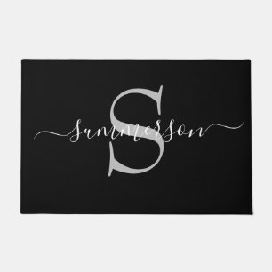 Chic Handwriting Calligraphy Monogram Script Fußmatte