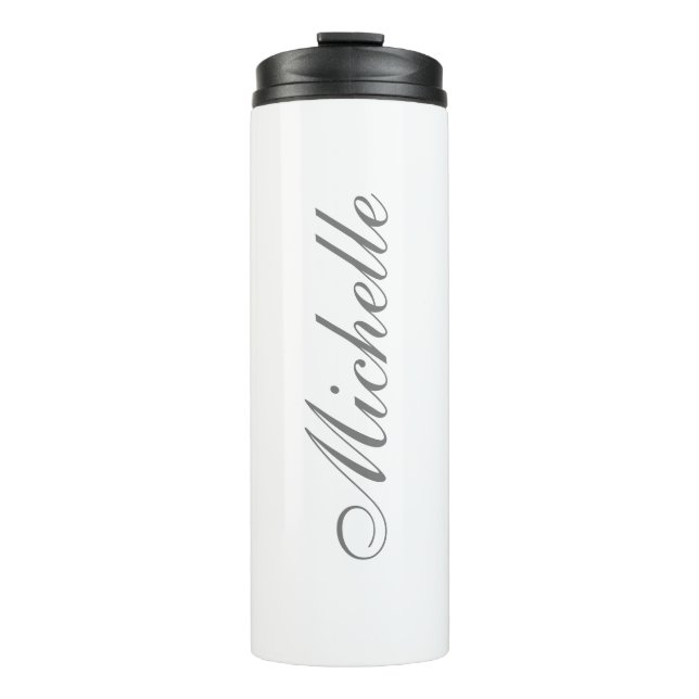 Chic Handwriting Klassisches Schlichtes Minimalist Thermosbecher (Vorderseite)