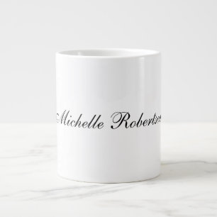 Chic Handwriting Schwarz-weiß Schlicht Minimalisti Jumbo-Tasse