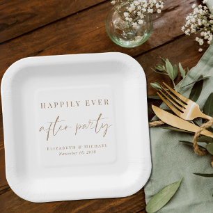 Chic Happily Ever After Hochzeitsempfang Pappteller