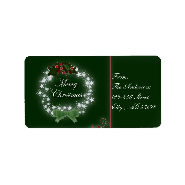 Chic Happy Holiday moderne Weihnachtsfeier Adressaufkleber (Vorne)