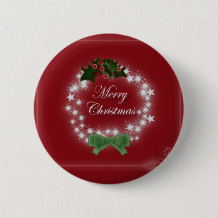 Chic Happy Holiday moderne Weihnachtsfeier Button