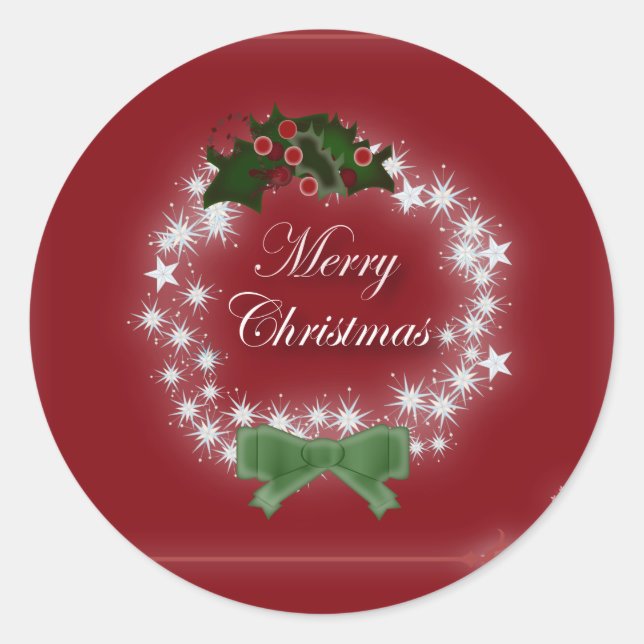 Chic Happy Holiday moderne Weihnachtsfeier Runder Aufkleber (Vorderseite)