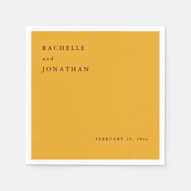 Chic Harvest Gold White Simple Wedding Napkins Serviette (Vorderseite)