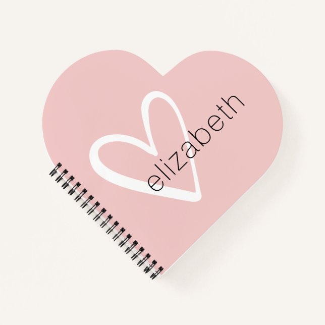 Chic Heart Blush Pink Notizbuch (Vorderseite)