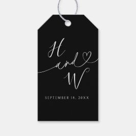 Chic Heart Initials Wedding Gift Tags Favor Labels Geschenkanhänger