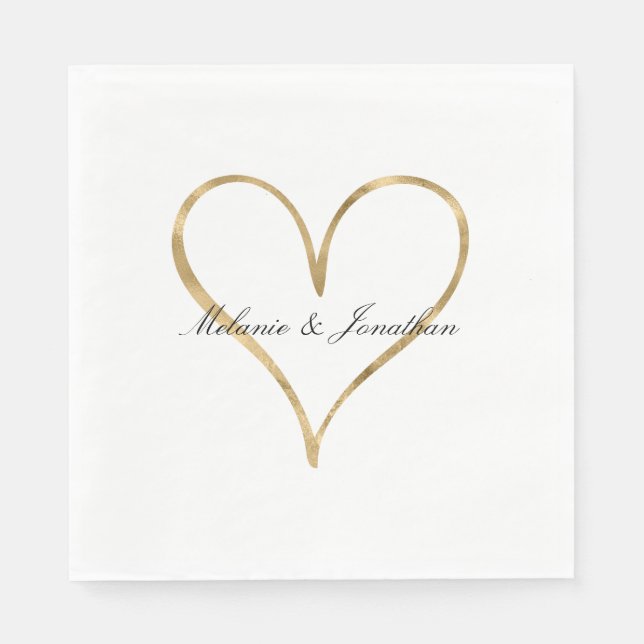 Chic Heart of Gold Serviette (Vorderseite)