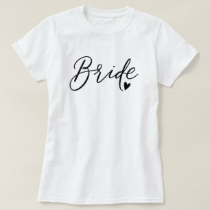Chic Heart Script Braut T-Shirt