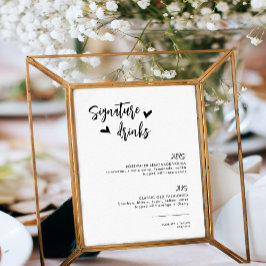 Chic Heart Script Seine Wahl Drinks Cocktails Poster