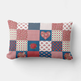 Chic Hearts and Rose Imitate Patchwork Lumbar Pill Lendenkissen