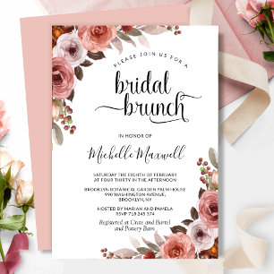Chic Heaven in Rose, Floral Bridal Brunch Einladung