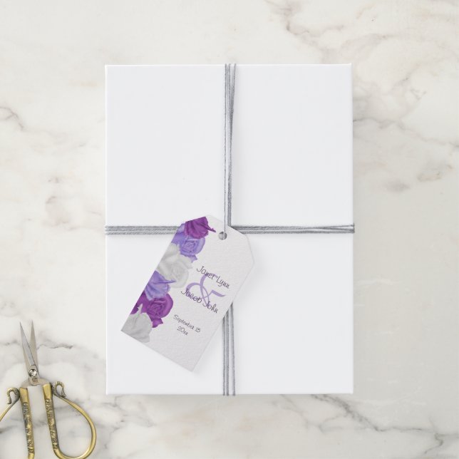 Chic Heirloom Rose Hochzeit Geschenkanhänger (Mit Garn)