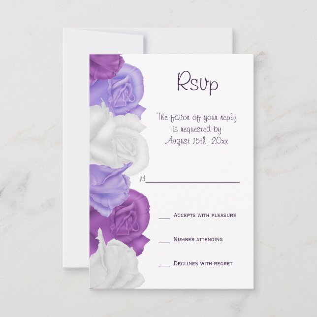 Chic Heirloom Rose Hochzeit RSVP Karte (Vorderseite)