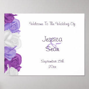 Chic Heirloom Rose Hochzeit Willkommen Poster