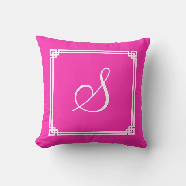 Chic-heißes Rosa-Quadrat eingekerbte Grenze mit Kissen (Vorderseite)