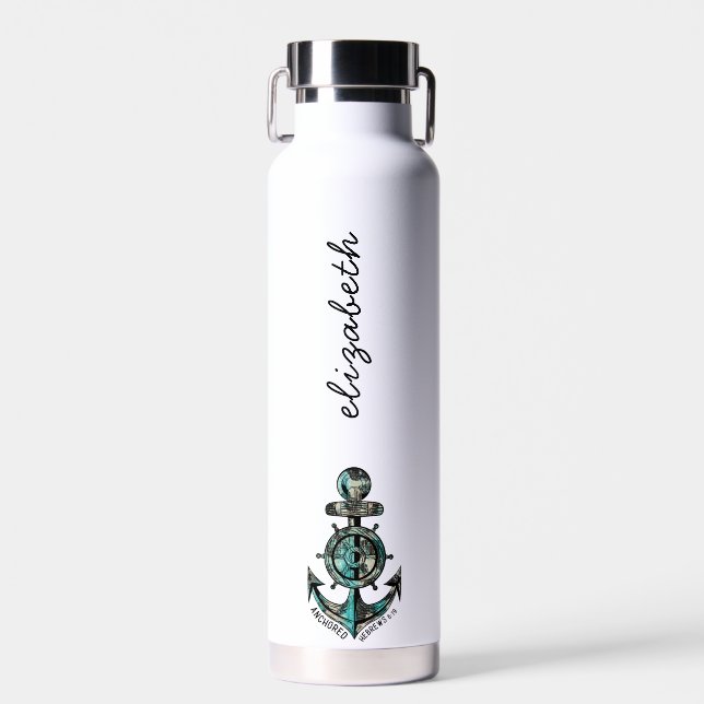 Chic heißt Black & Blue religious nautical Image Trinkflasche (Vorne)