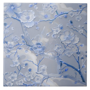 Chic hellblau florale Cloisonne Fliese