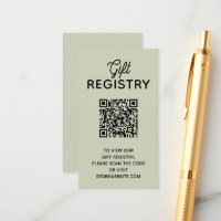 Chic Hellgrüne Babyparty-Geschenkliste QR-Code