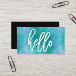 Chic Hello Aqua Watercolor | Visitenkarte