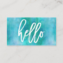 Chic Hello Aqua Watercolor | Visitenkarte