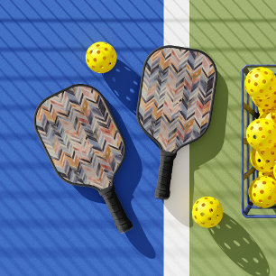 Chic Herringbone-Zickzack Muster Pickleball Schläger