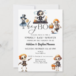 Chic Hey Boo Halloween Spooky Costume Baby Dusche Einladung