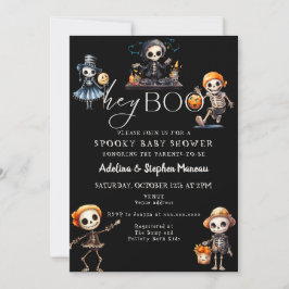 Chic Hey Boo Halloween Spooky Costume Baby Dusche Einladung