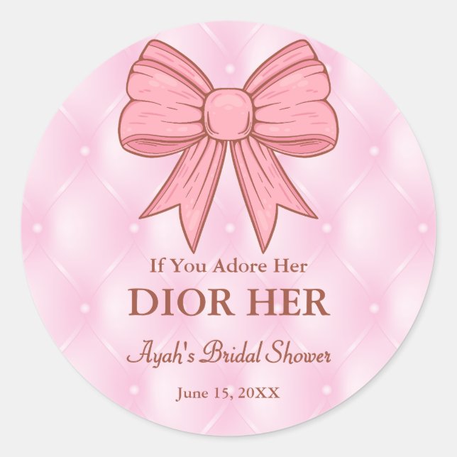 Chic High End Parfüm Thema Rosa Gastgeschenk Runder Aufkleber (Vorderseite)