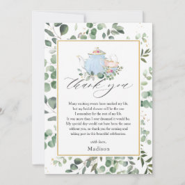 Chic High Tea Party Grünes Brautparty  Dankeskarte
