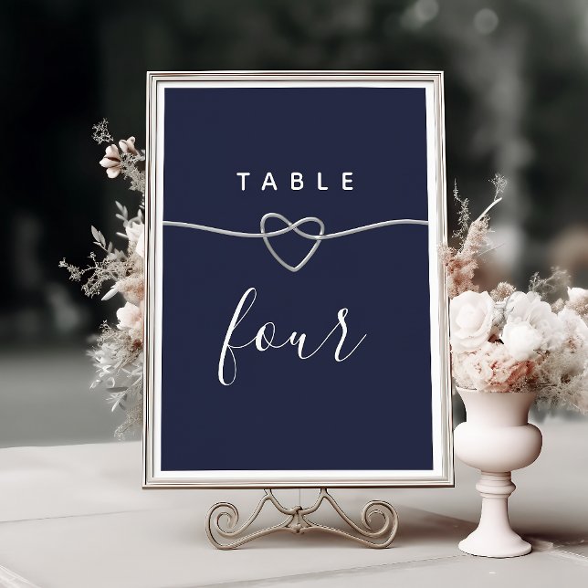 Chic Hochzeit in Navy Blau Tischnummer (Von Creator hochgeladen)