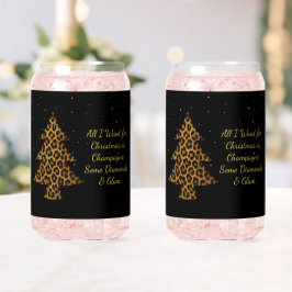 Chic Holiday Leopard Tree Design Dosenglas