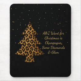 Chic Holiday Leopard Tree Design Mousepad