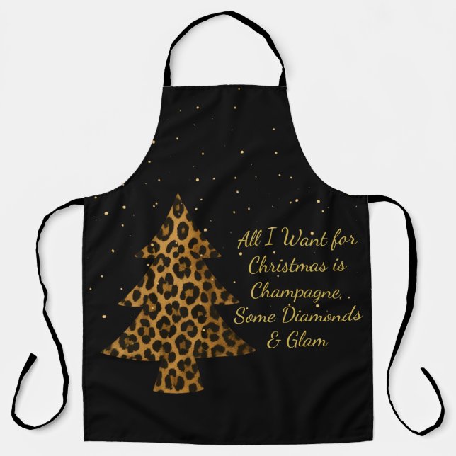 Chic Holiday Leopard Tree Design Schürze (Vorderseite)