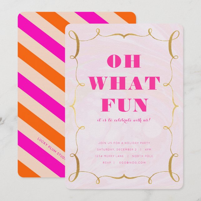 Chic Holiday Party Einladung (Vorne/Hinten)