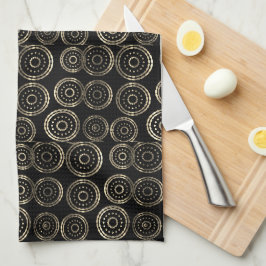 Chic Holiday Season Custom Monogram Gold Muster Geschirrtuch
