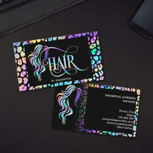 Chic Holografie Friseur-Typografie-Erweiterung Visitenkarte