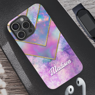 Chic holographic mädchenhaft stilvoll pink iPhone 16 pro hülle
