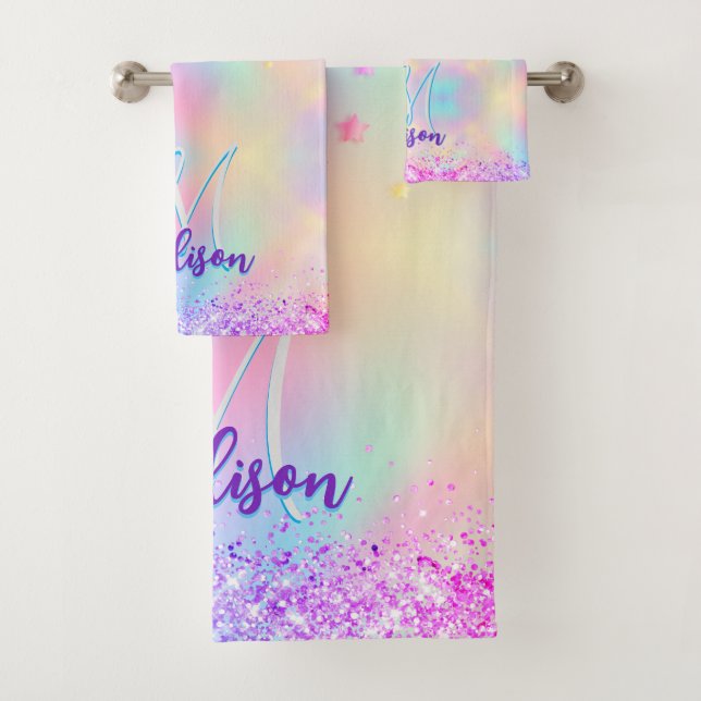 Chic holographique monogramme de parties scintilla (En situation)