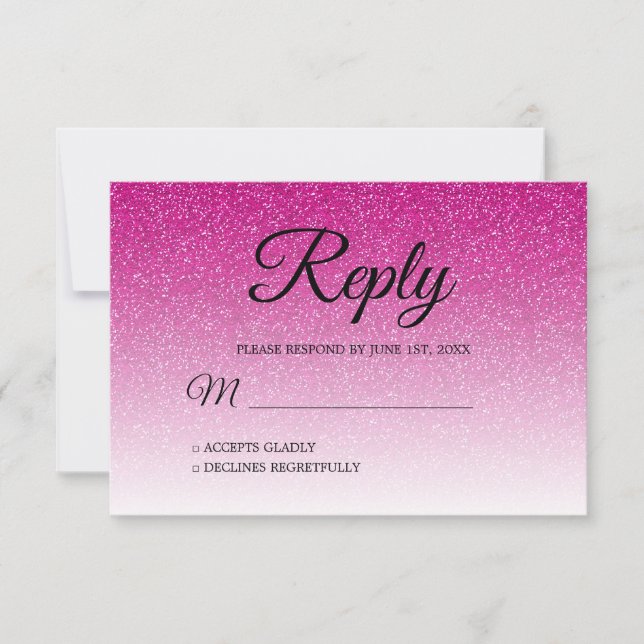 Chic Hot Pink Glitzer Ombre UAWG Einladung (Vorderseite)