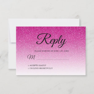Chic Hot Pink Glitzer Ombre UAWG Einladung