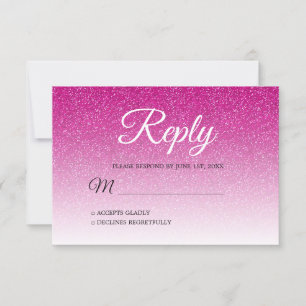 Chic Hot Pink Glitzer Ombre UAWG Einladung